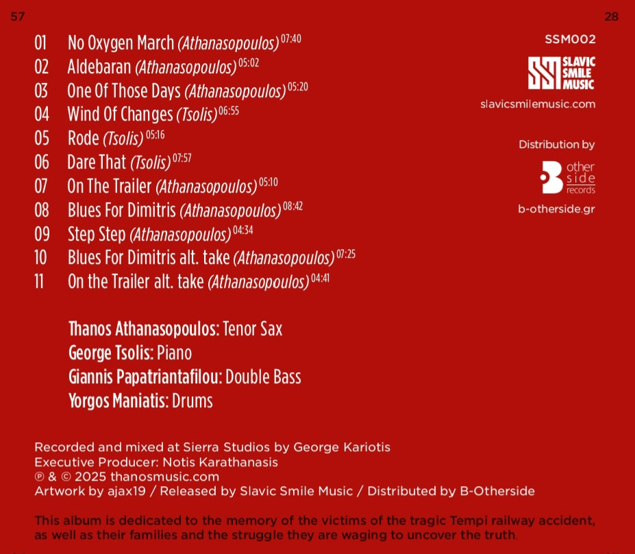 PREORDER // Tsolis - Athanasopoulos Quartet - No oxygen CD